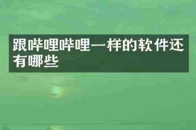 跟哔哩哔哩一样的软件还有哪些