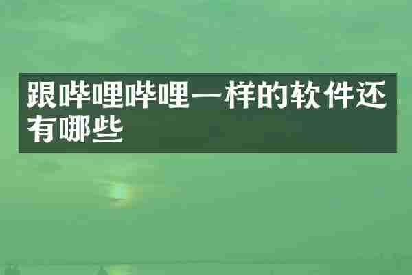 跟哔哩哔哩一样的软件还有哪些