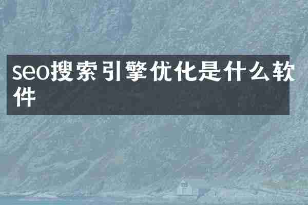 seo搜索引擎优化是什么软件