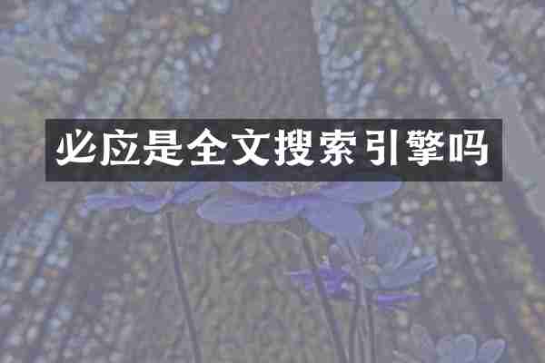必应是全文搜索引擎吗