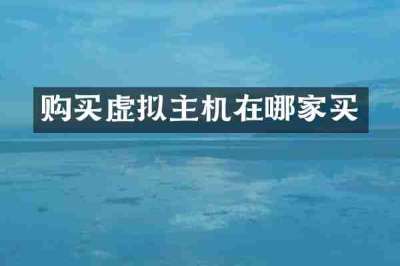 购买虚拟主机在哪家买