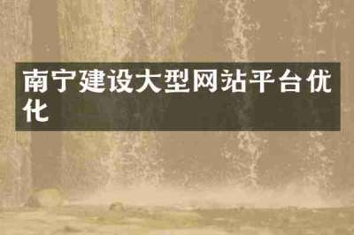 南宁建设大型网站平台优化