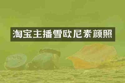 淘宝主播雪欧尼素颜照