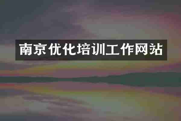 南京优化培训工作网站