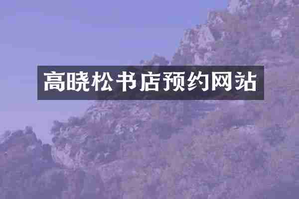 高晓松书店预约网站