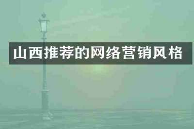 山西推荐的网络营销风格