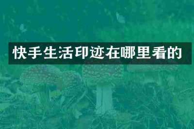 快手生活印迹在哪里看的