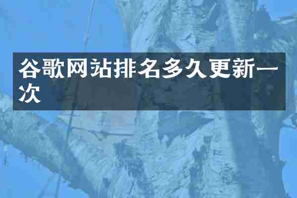 谷歌网站排名多久更新一次