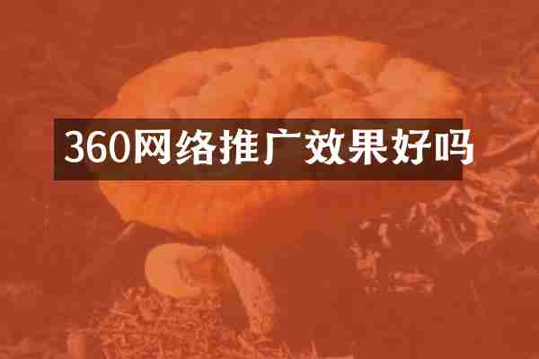 360网络推广效果好吗