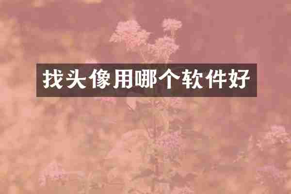 找头像用哪个软件好