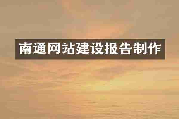 南通网站建设报告制作