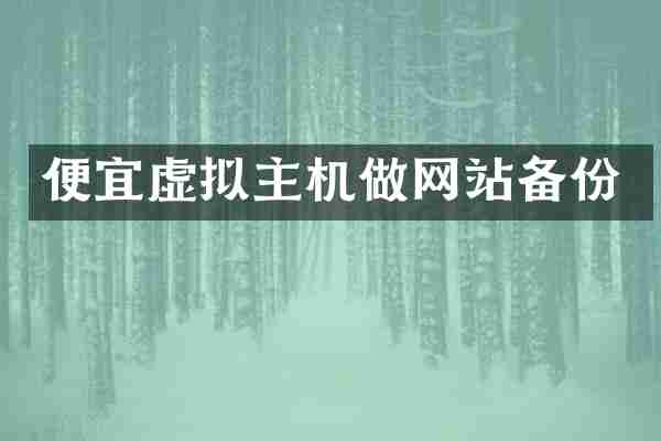便宜虚拟主机做网站备份