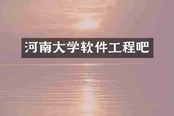 河南大学软件工程吧