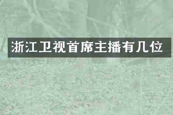 浙江卫视首席主播有几位