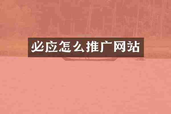 必应怎么推广网站