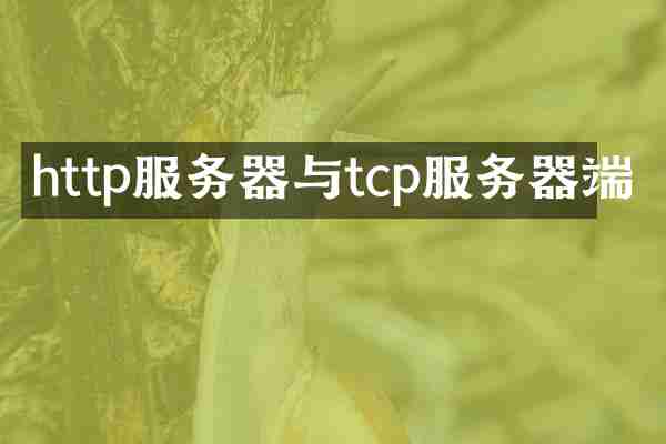 http服务器与tcp服务器端