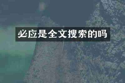必应是全文搜索的吗