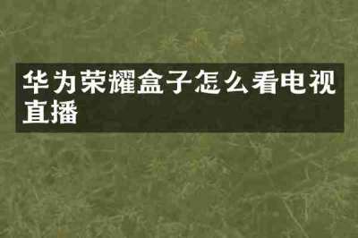 华为荣耀盒子怎么看电视直播