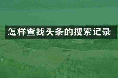 怎样查找头条的搜索记录