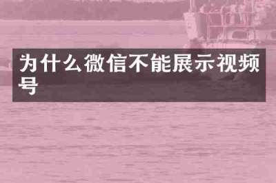 为什么微信不能展示视频号