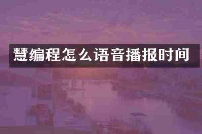 慧编程怎么语音播报时间