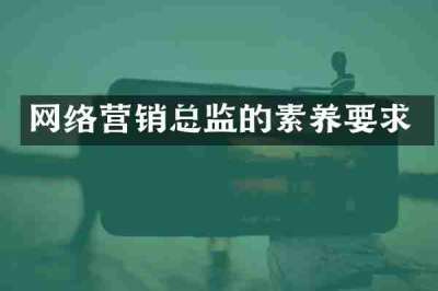 网络营销总监的素养要求