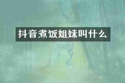 抖音煮饭姐妹叫什么