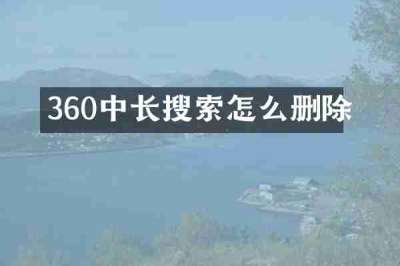 360中长搜索怎么删除