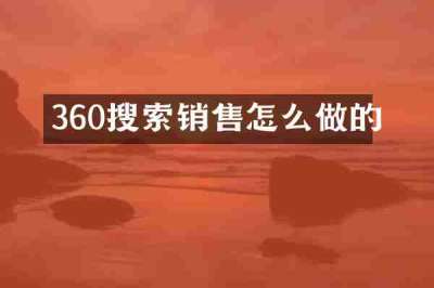 360搜索销售怎么做的