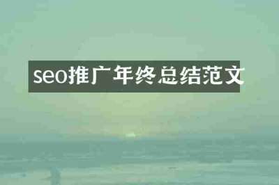 seo推广年终总结范文