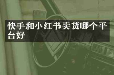 快手和小红书卖货哪个平台好