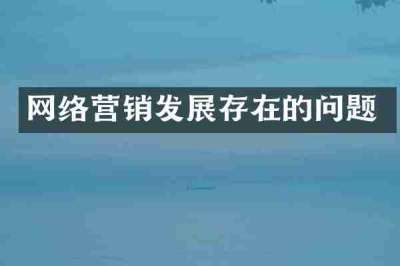 网络营销发展存在的问题