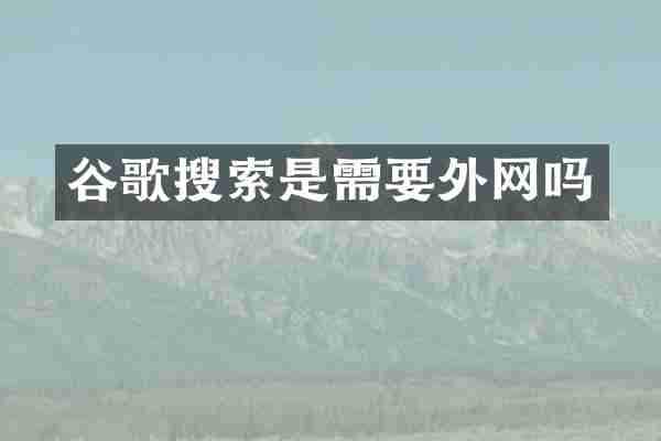 谷歌搜索是需要外网吗