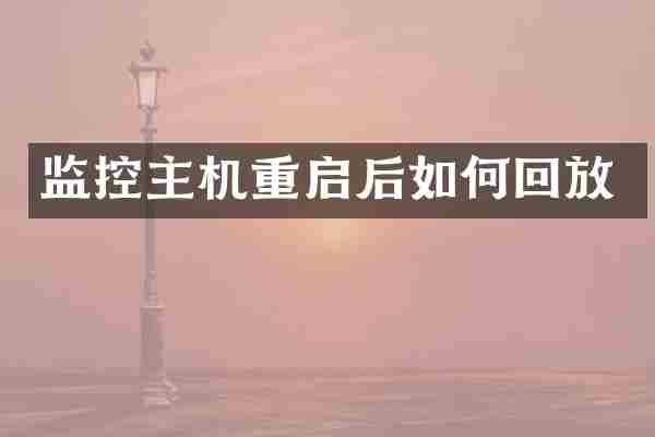 监控主机重启后如何回放