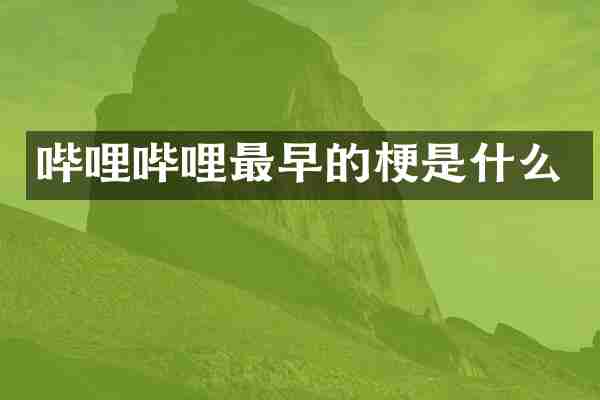 哔哩哔哩最早的梗是什么