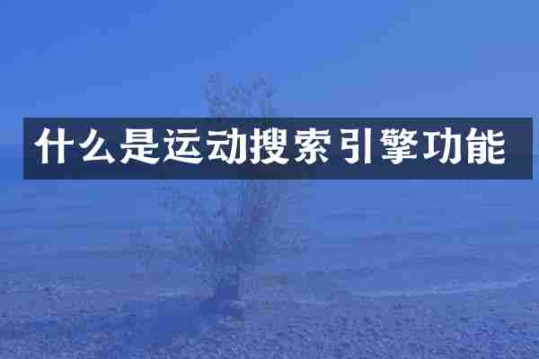 什么是运动搜索引擎功能