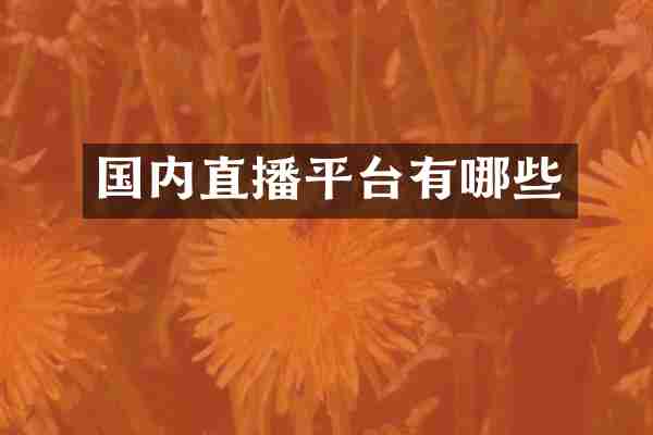 国内直播平台有哪些