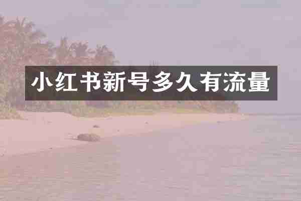 小红书新号多久有流量