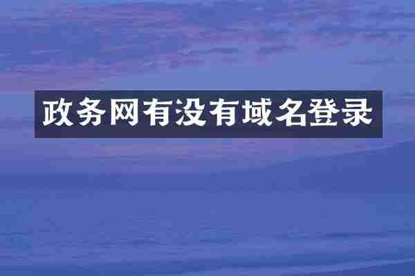 政务网有没有域名登录
