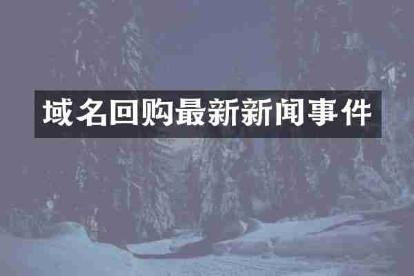 域名回购最新新闻事件