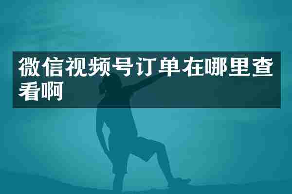 微信视频号订单在哪里查看啊