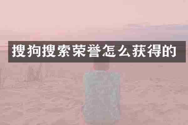搜狗搜索荣誉怎么获得的