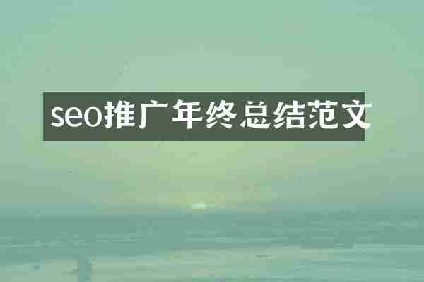 seo推广年终总结范文
