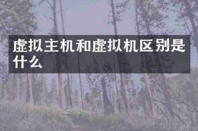 虚拟主机和虚拟机区别是什么