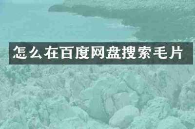 怎么在百度网盘搜索毛片