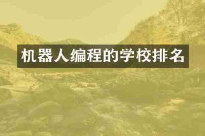 机器人编程的学校排名