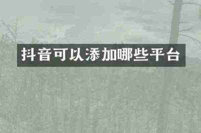 抖音可以添加哪些平台