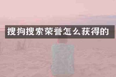 搜狗搜索荣誉怎么获得的