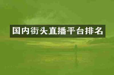 国内街头直播平台排名