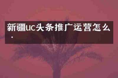 新疆uc头条推广运营怎么样